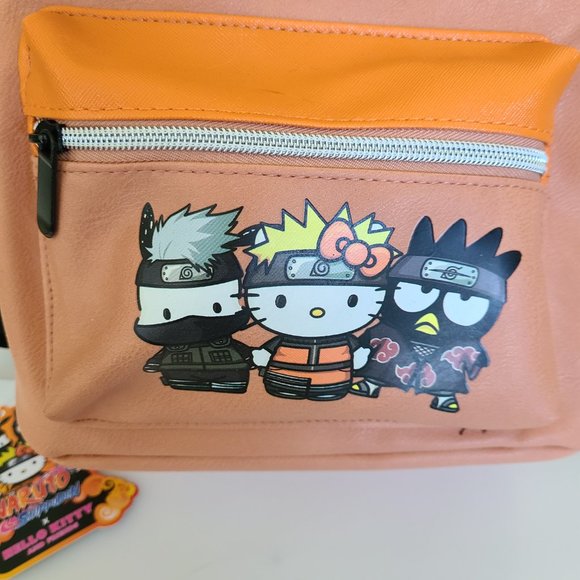 Hello Kitty x Naruto Shippuden Orange With Bow Mini Backpack Bag Purse NWT - Picture 2 of 11